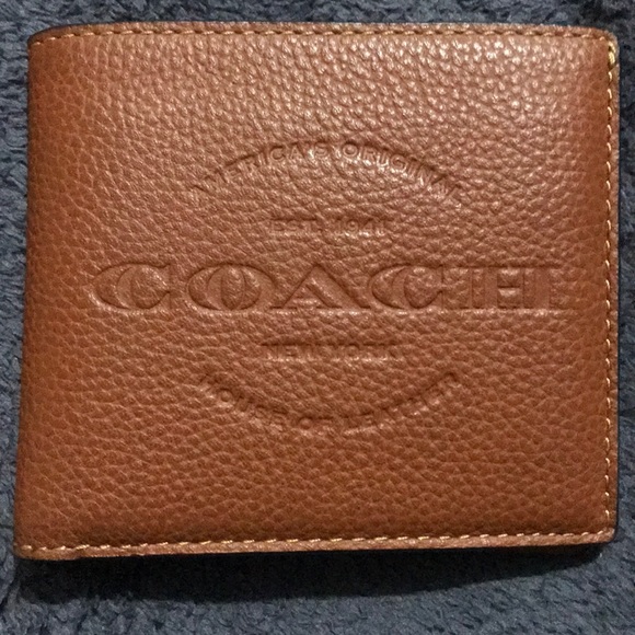 Coach Men's Slim Leather Card Case In Saddle